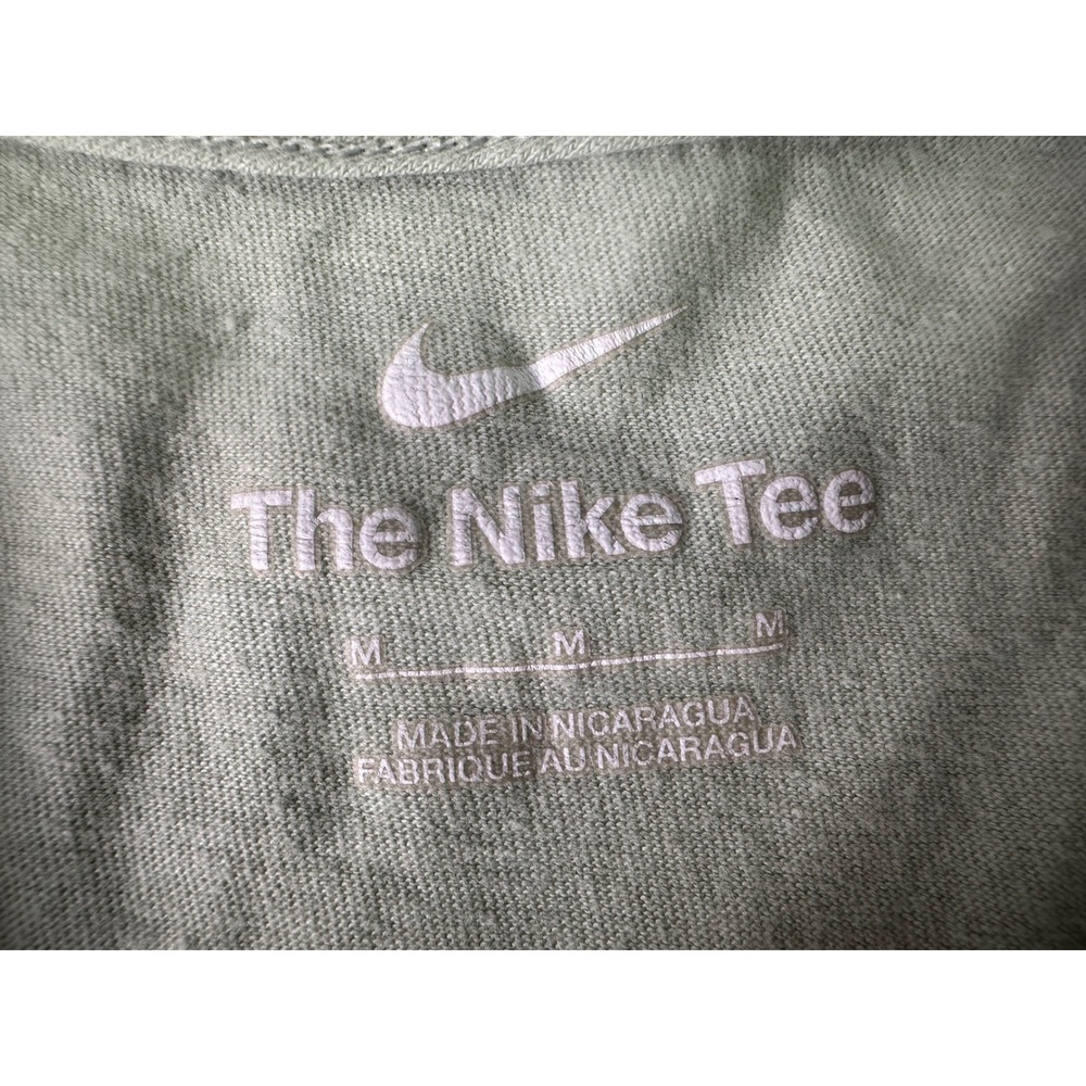 Nike Graphic T Shirt Mens Medium Sage Green Blue Safari Print Distressed Stained - Picture 4 of 7